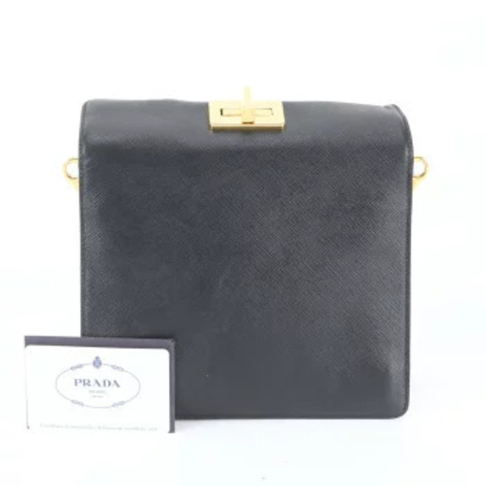 Prada Saffiano Leather Clutch Bag Hand Pouch Card Blue Gray
